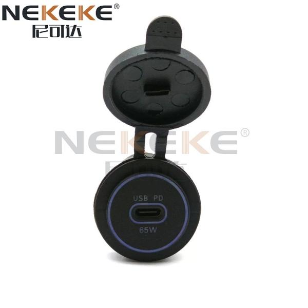 Single Port Type 65W Marine Usb C Outlet , DC12V 24V Power Socket For Boats