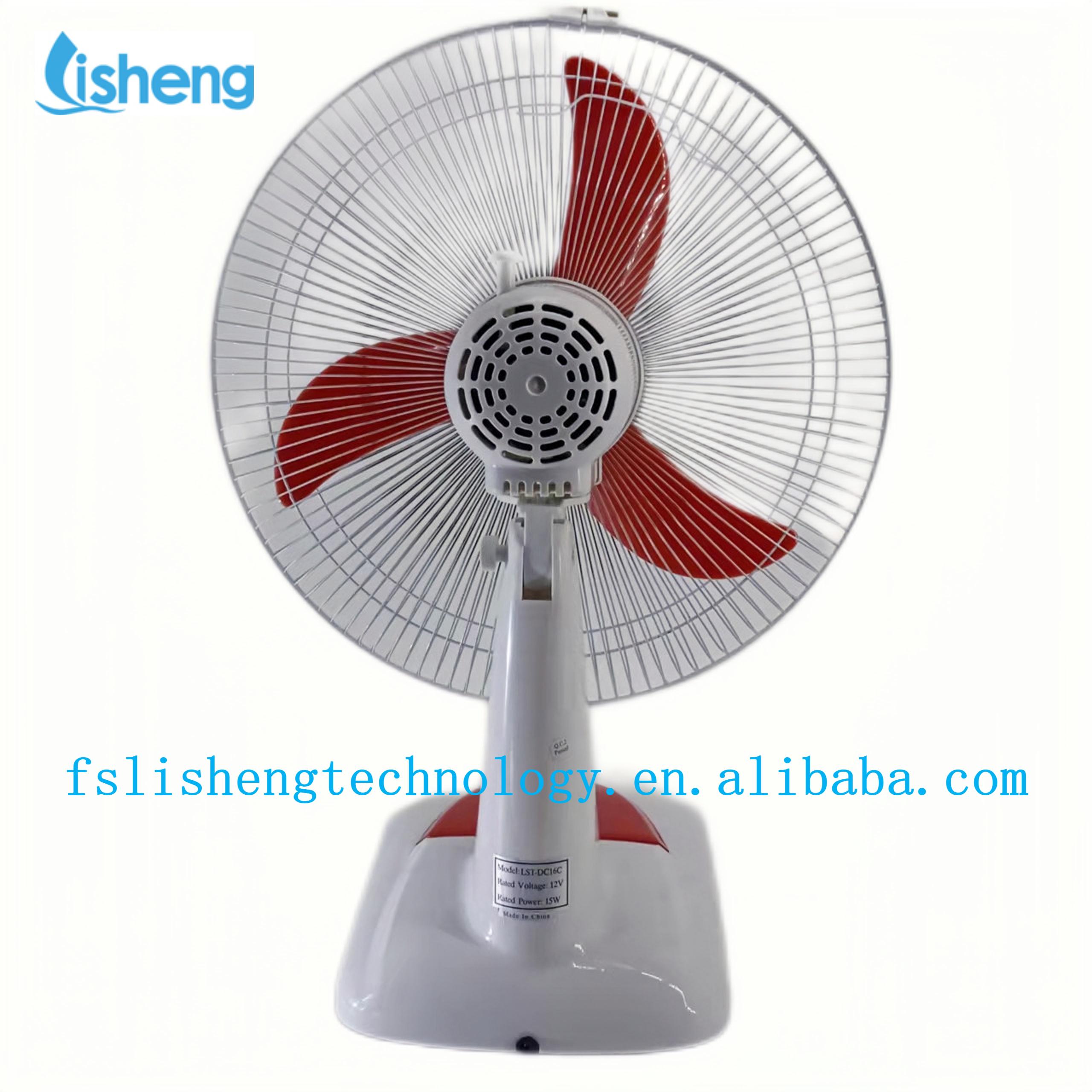 12v 16 Inch Rechargeable Table Fan Solar AC / DC With Timer And Adapter