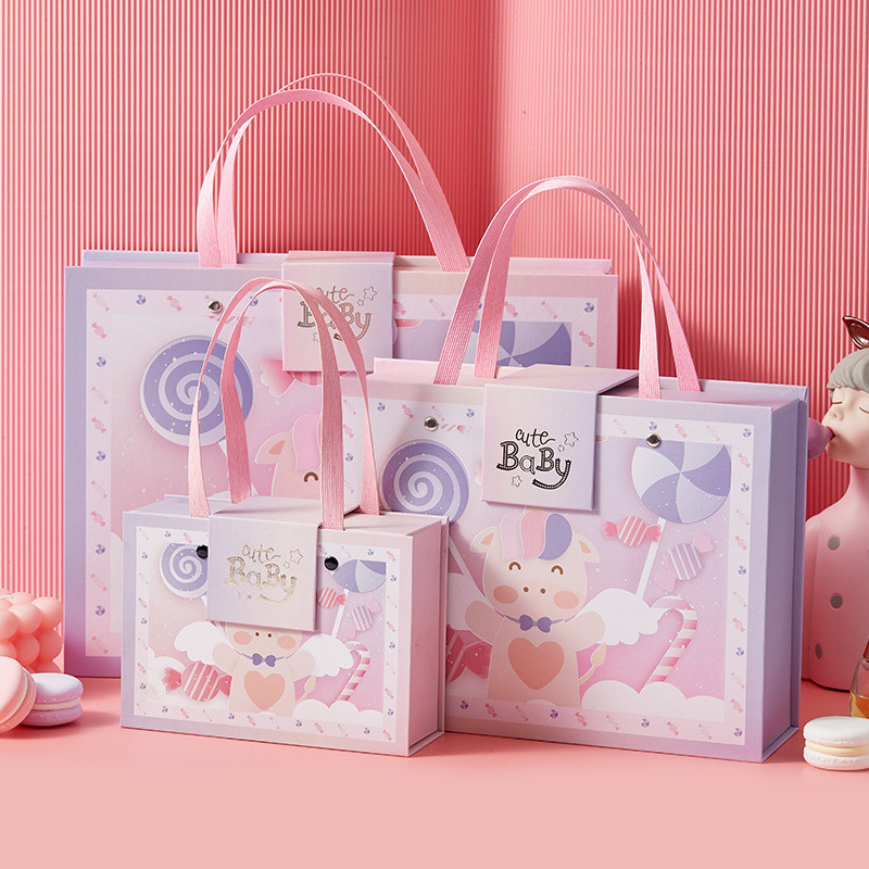 Customized Clothing Folding Packaging Gift Box With Handle