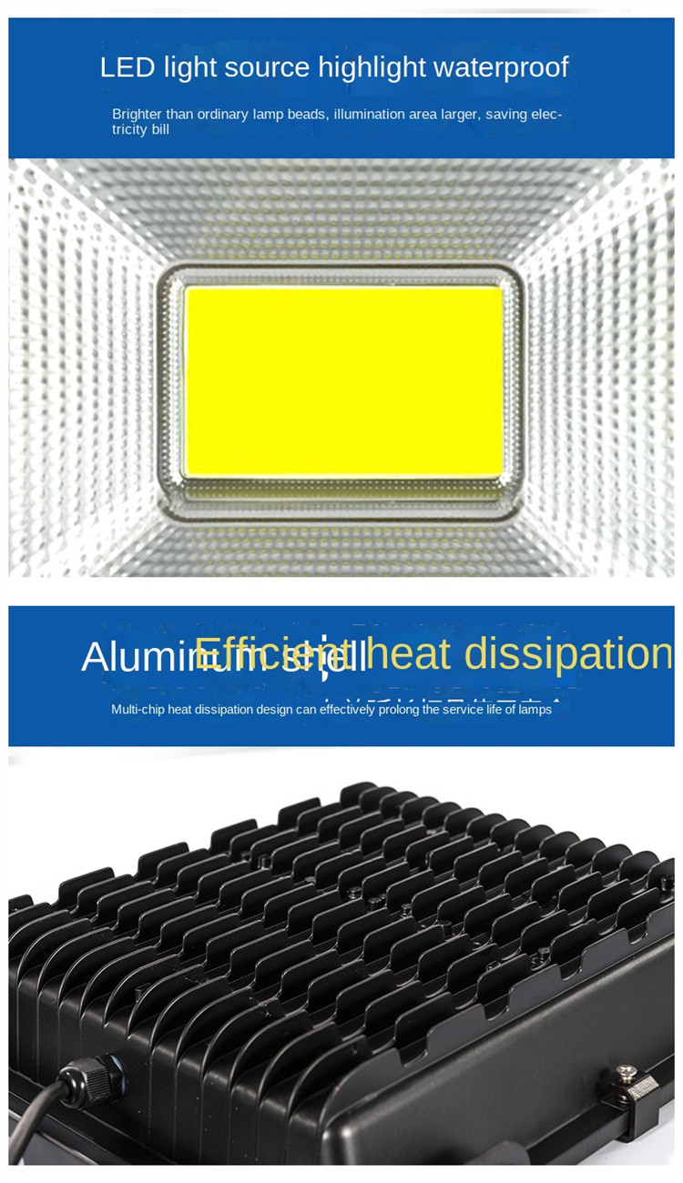 6000K 500w Led Flood Light Slim 30W 20W IP65 Waterproof Cob Flood Light