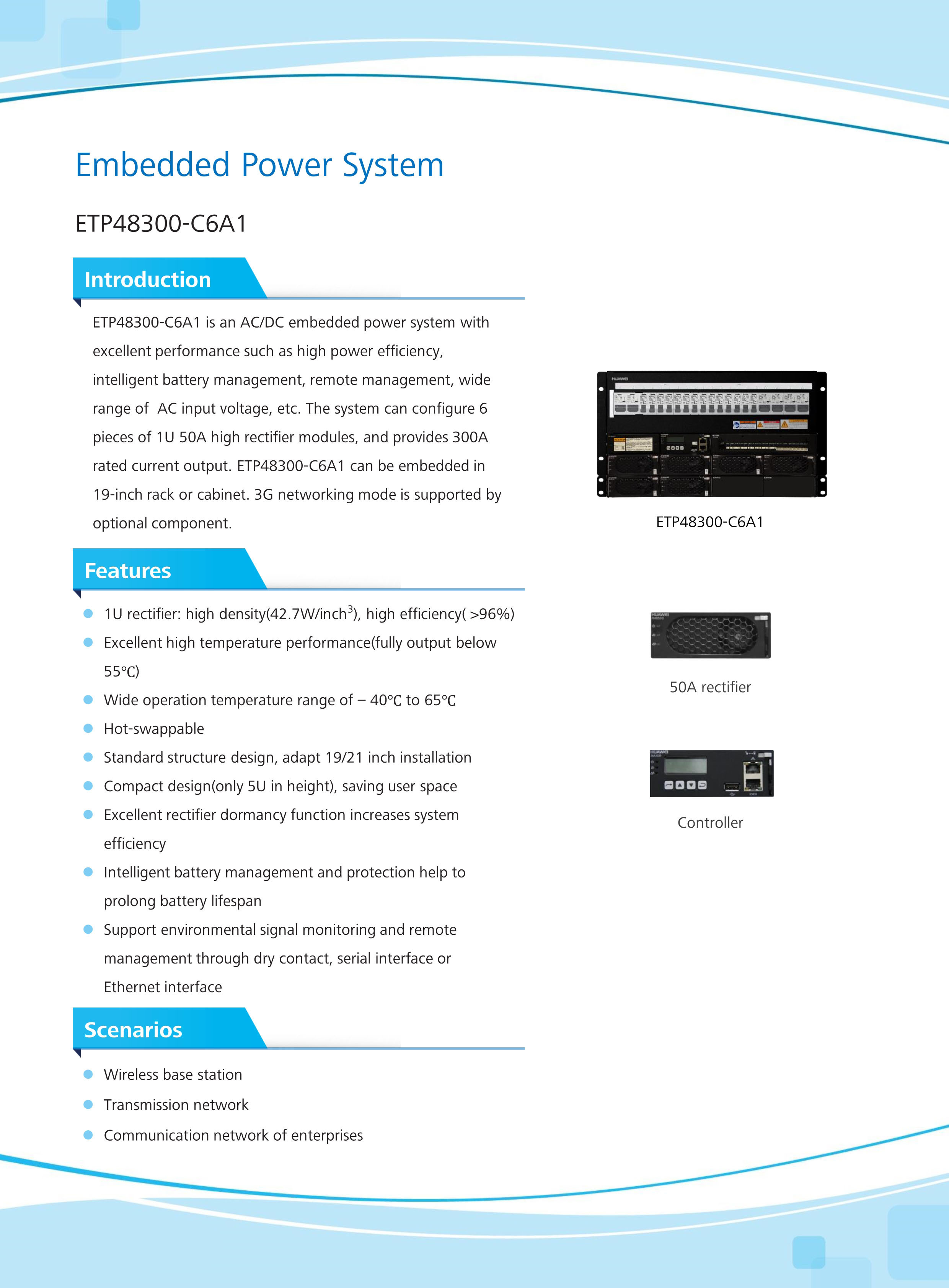 Huawei ETP48300-C6A1 Embedded Communication Switching Power Supply 300A System OLT AC To Straight Dedicated