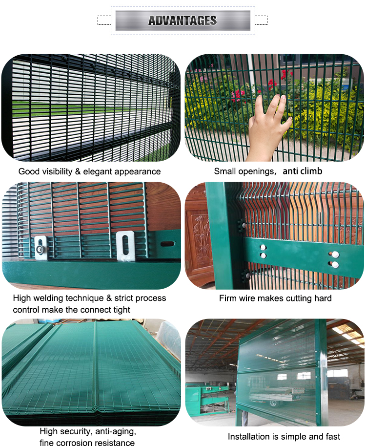 358 Wire Mesh Clearview Metal Steel Outdoor Clear Security Fence Panels Clear View