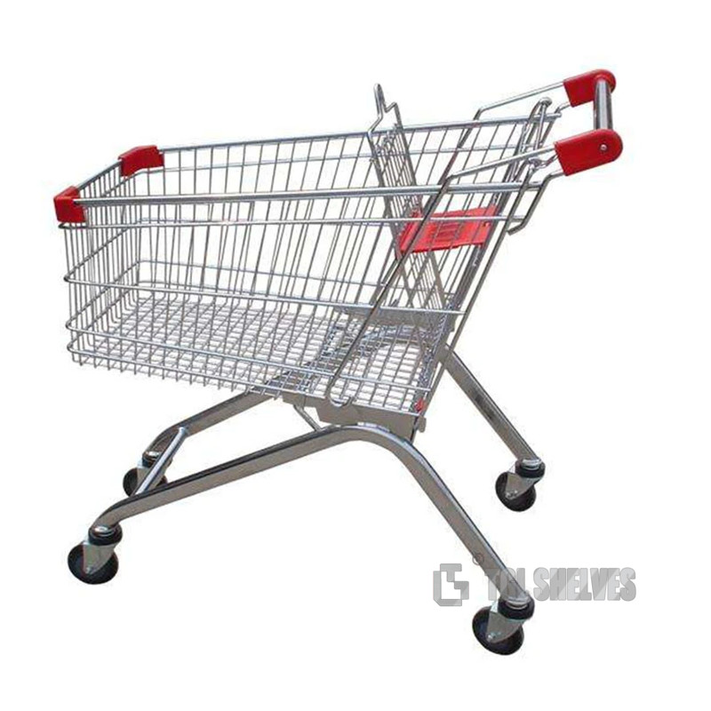 European Style Shopping Cart Trolley Steel Trolley For Supermarket