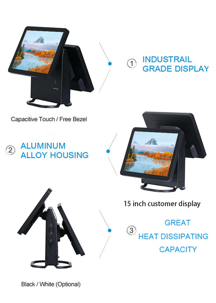 10 Points Capacitive Touchscreen Bar Pos System , Intel J1800 Cash Register Systems