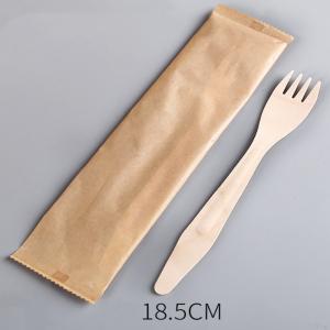 Buy cheap 185 mm biodegradable recyclable disposable reinforced vintage wooden fork wrapped individually for activities product
