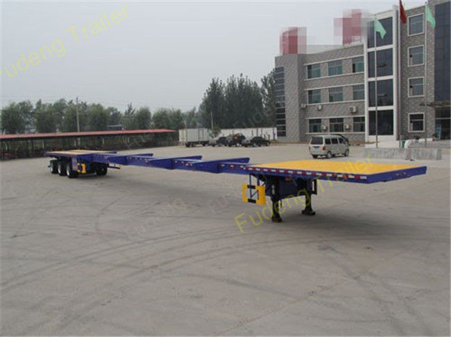 Over Length Flatbed Extendable Semi Trailer Double / Three Steering Axles