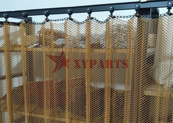 Aluminum Spiral 1mm Metal Mesh Curtain Customized Size Color For Partition Screen