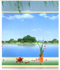 China Spring Polyester Patterned Roller Blind Manual Control Embossed on sale