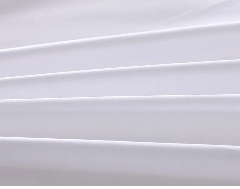 4 Pcs 60s 300tc 100% Cotton White Satin Bedding Set for Luxury 5 Star Resort Hotel