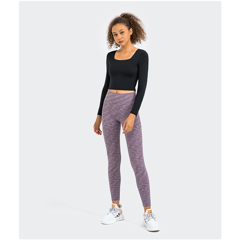 Ladies Yoga Tops High Elastic Long Sleeve Womens Shirts With Bra