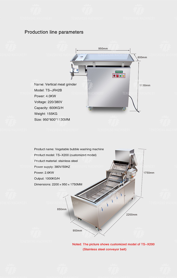 Industrial Ground Meat Production Line Kitchen Food Processor