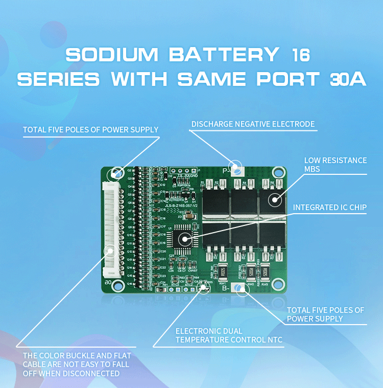 15S 16S 48V 59V 20A 25A 30A Balance Bms For Two Wheeler Lifepo4 Sodium Ion NMC Battery
