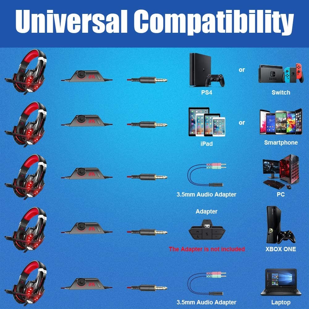 Deep Bass 100mA 2.2m 50mm Kotion Each G9000 Gaming Headset