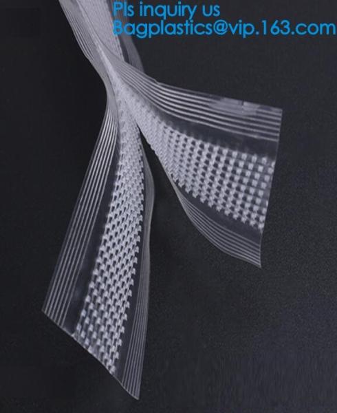 vacuum bags without teeth double color flange zipper, PVC Plastic Slider Zipper