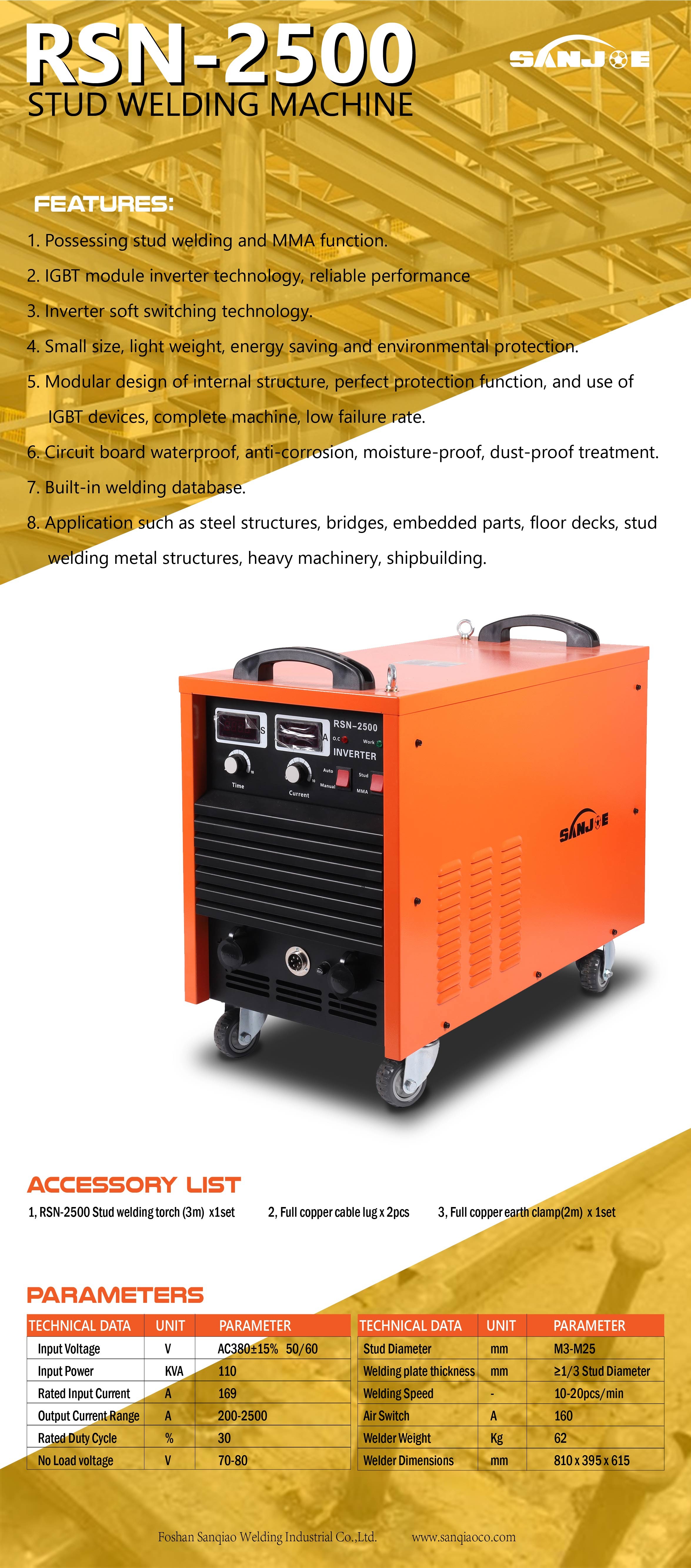 Achieve Welding Goals Stud Welding Machine With IGBT Inverter Technology Stud Diameter And Plate Thickness