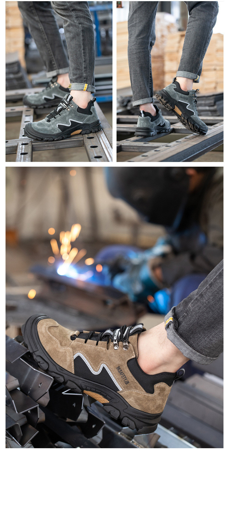 Unisex Suede Work Welding Safety Boots For Mens