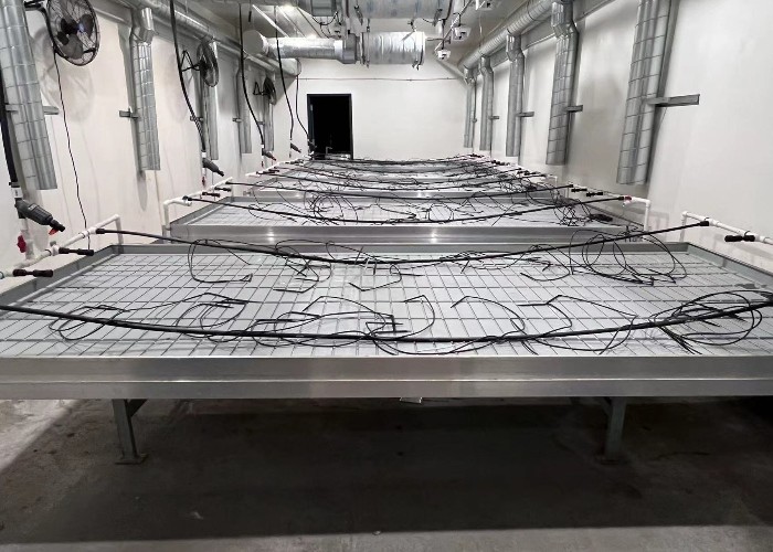 factory price greenhouse nursery plastic flood tray 4'x8' ebb and flow propagation flood table system