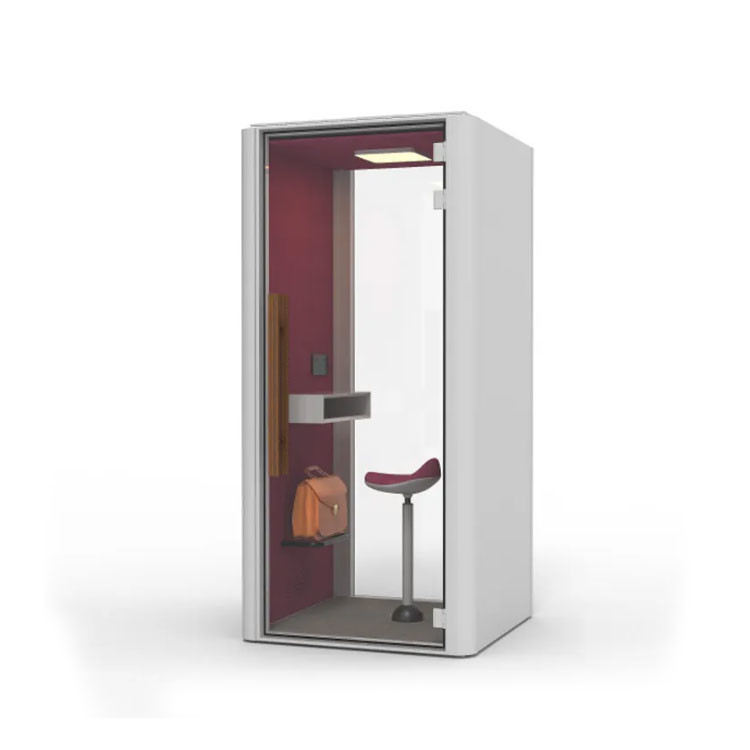 4 Person Soundproof Office Pod White Pink Ventilation Soundproof Meeting Booth