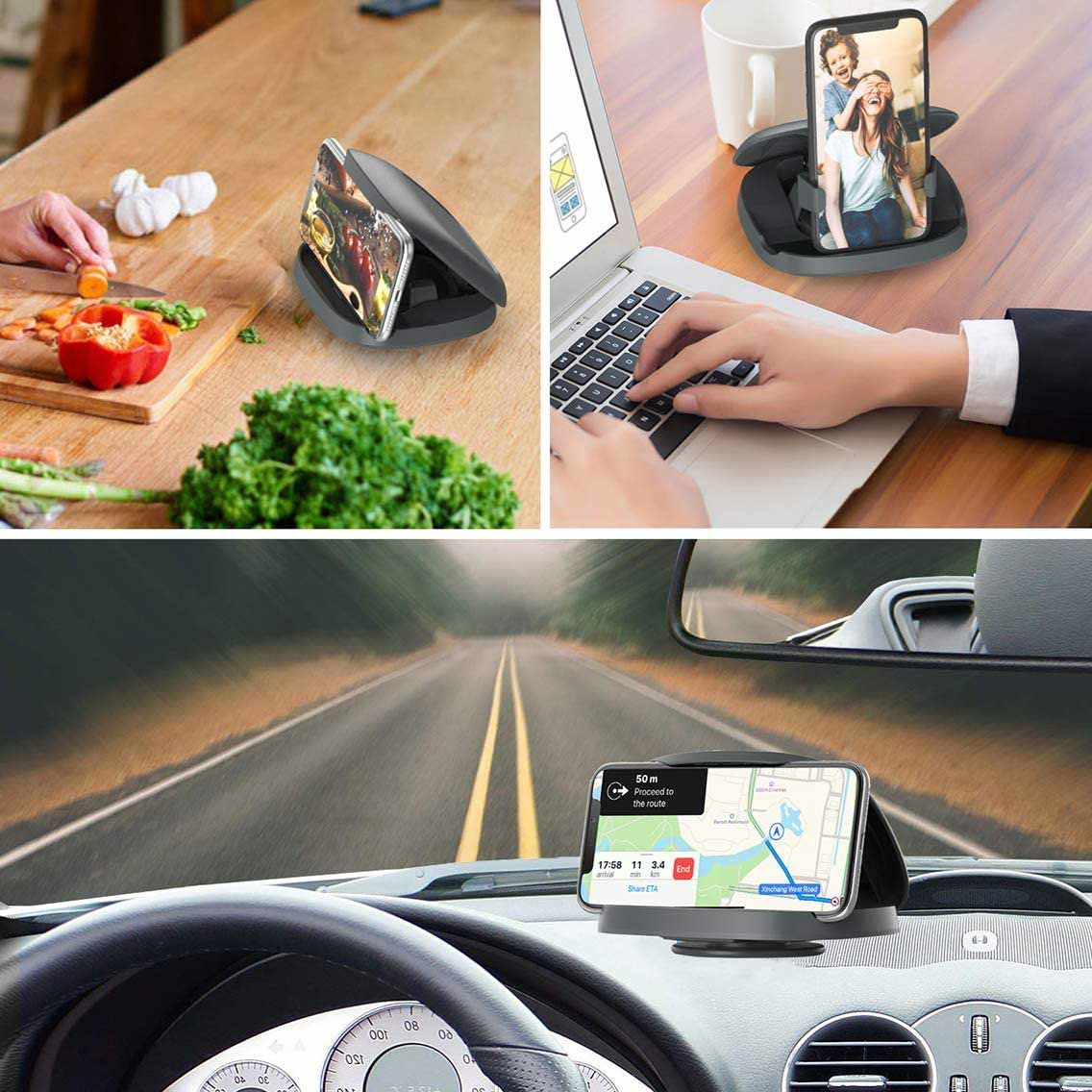 CE Long Arm Car Dashboard Phone Mount Adjustable 360 Degree Rotating