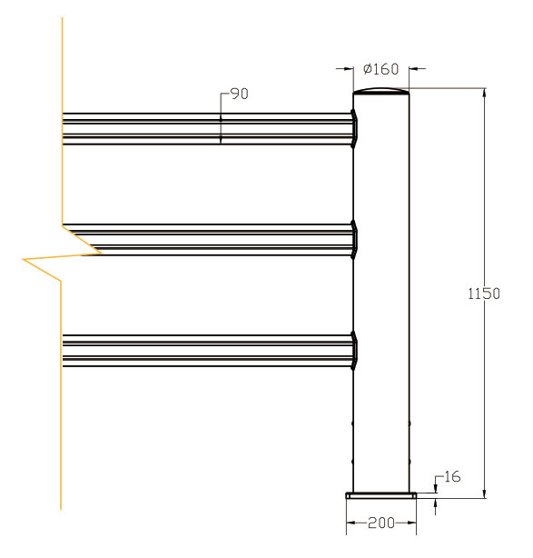 Flexible Pedestrian Barrier  Anti-Collision Guardrails Warehouse Safety Barrier Traffic Guardrails