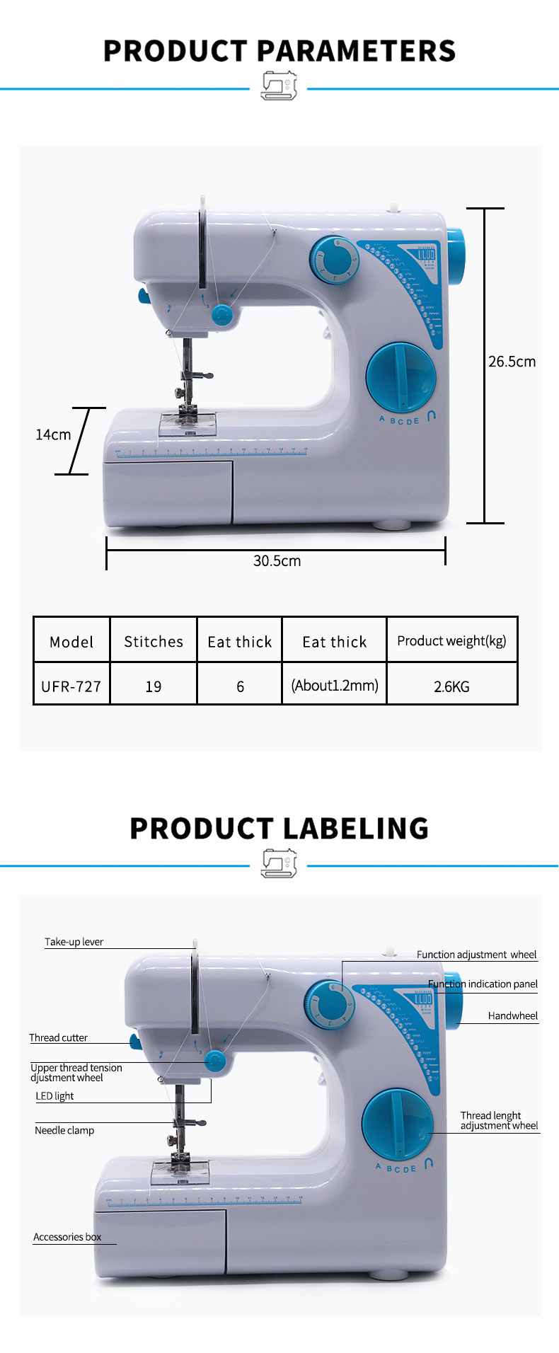 UFR-727 Upgraded Version Industrial Sewing Overlock Machine in Easy to Operate Design