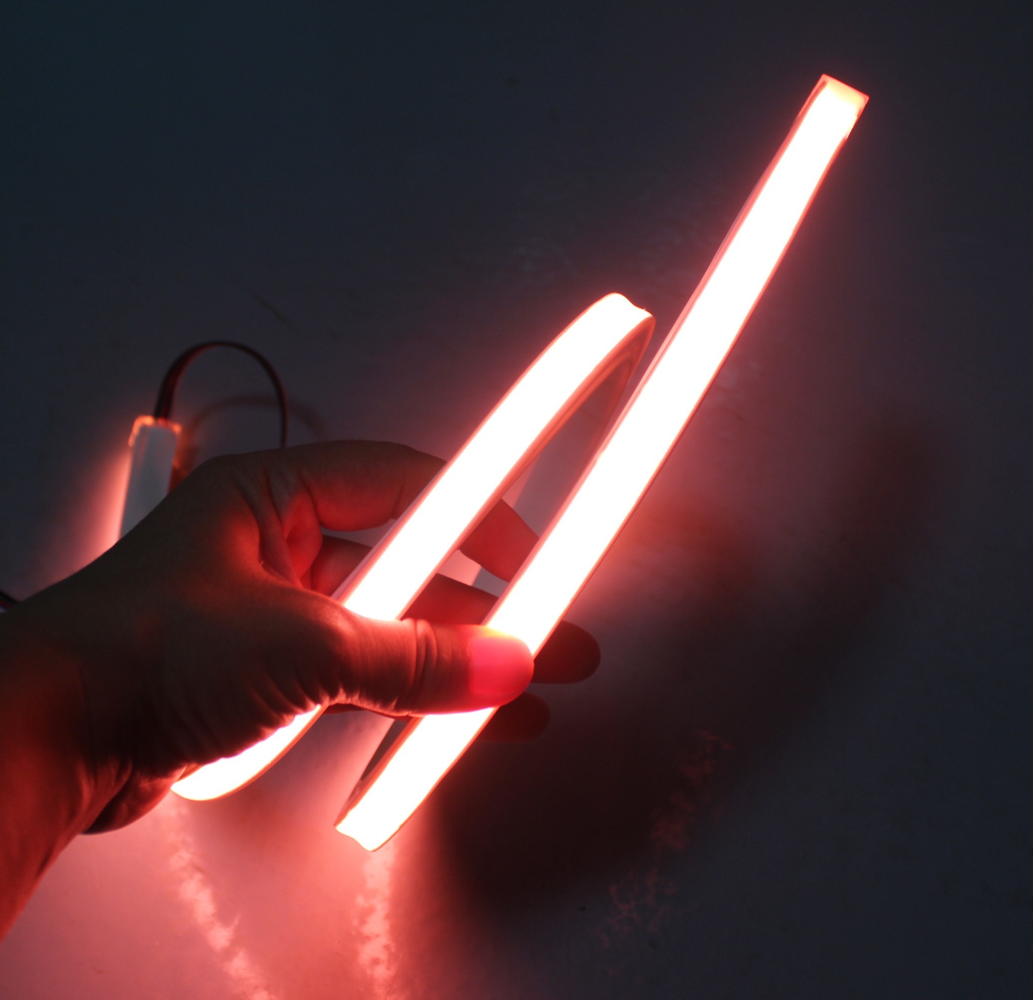 programmable rgbw 4 chip color changing led neon rope flexible strip 24v top-view square 17x17mm