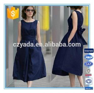 China Fashion Lady Sleeveless Flare Linen Cotton Long Dress For Plus size on sale