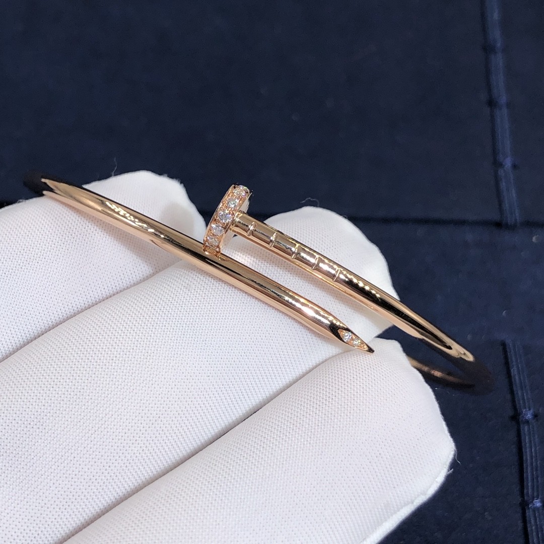 Elegant Car Tier 18k Gold Juste Un Clou Bracelet Small Model Natural Diamonds