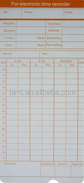 50pcs/ pack Time Cards for time recorder C050 Monthly pay cards Weekly optional Item C050