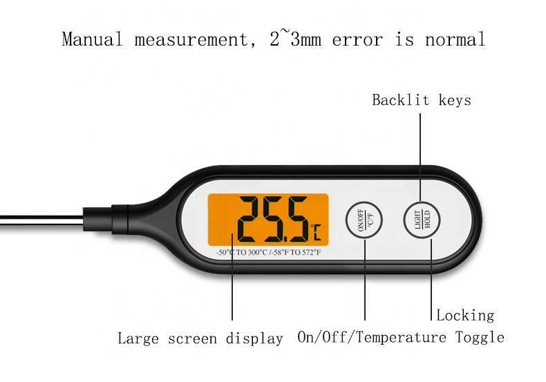 28.3*5*2.5cm Packaging Digital Wireless Meat Thermometer For BBQ Cooking ±1.8℉ Accuracy
