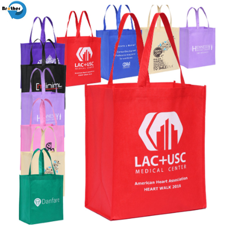 Custom Branded Printed Shopping Handled Tote Reusable Foldable Anti-Dusty Garment Polyester Spunbond Fabric