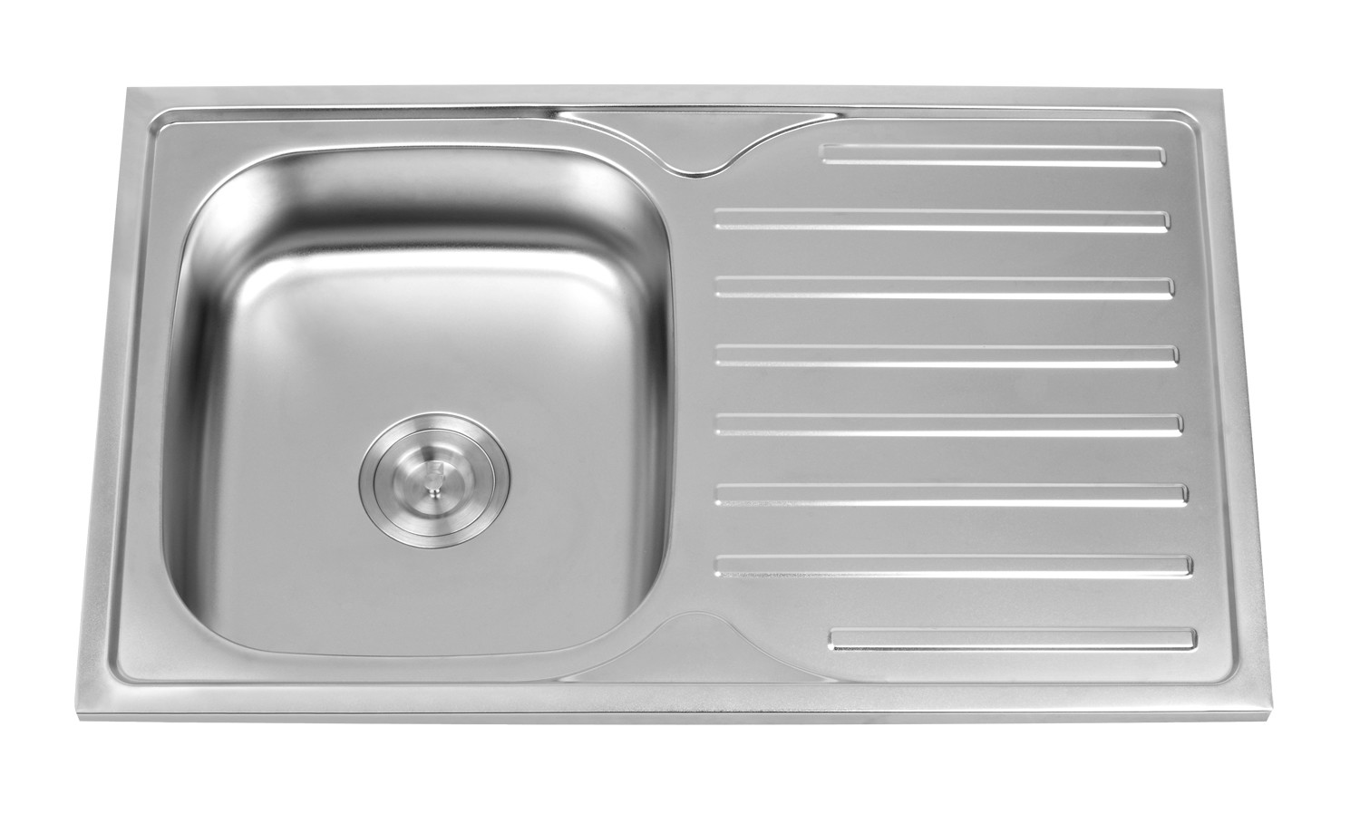 sS201 Size 80X50cm Kitchen Sink With Drainboard 3 Tap Holes