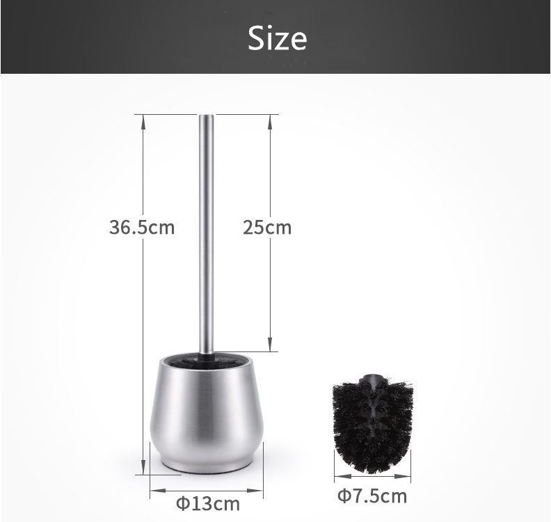 Wall Mounted Stainless Steel Toilet Brush And Holder For Hotel Custom Logo