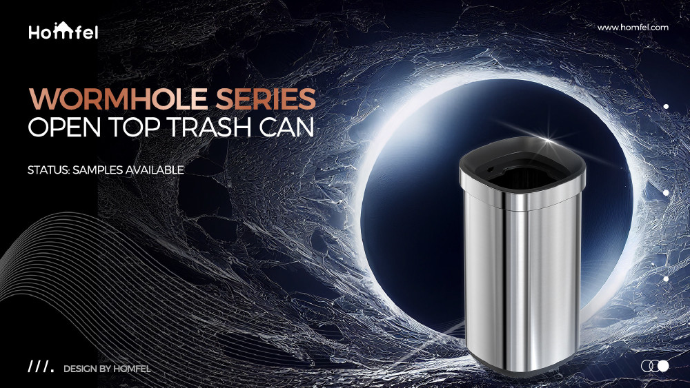 SS Rectangle Open Top Trash Bin ，Open Lid Trash Can Stainless Steel
