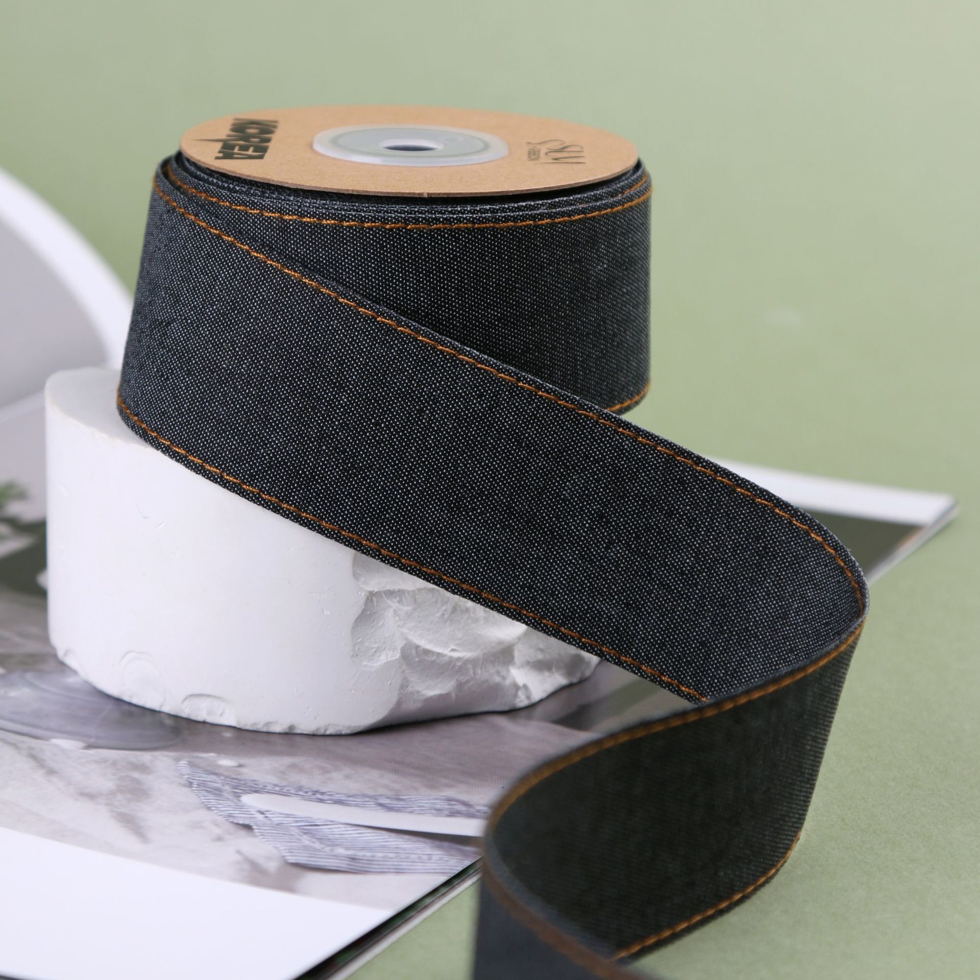 OEM ODM Blue Denim Jeans Ribbon 12mm-38mm Ribbon For Jeans