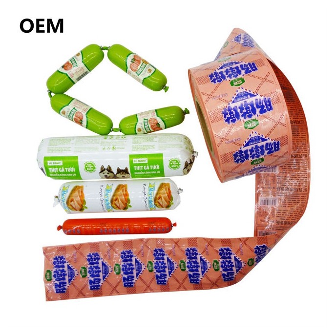Manufacturer Provide High Shrinkage Customize Logo Printing Plastic Casings For Sausages