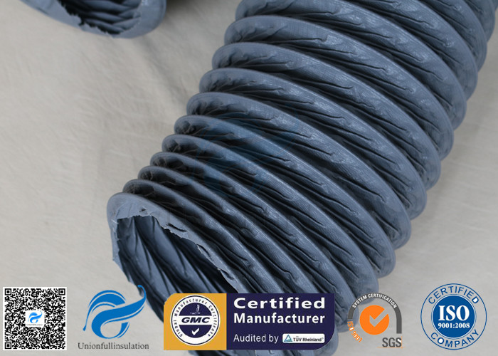 200 Degree 150mm PVC Coated Fiberglass Flexible Air Ducting For HAVC System
