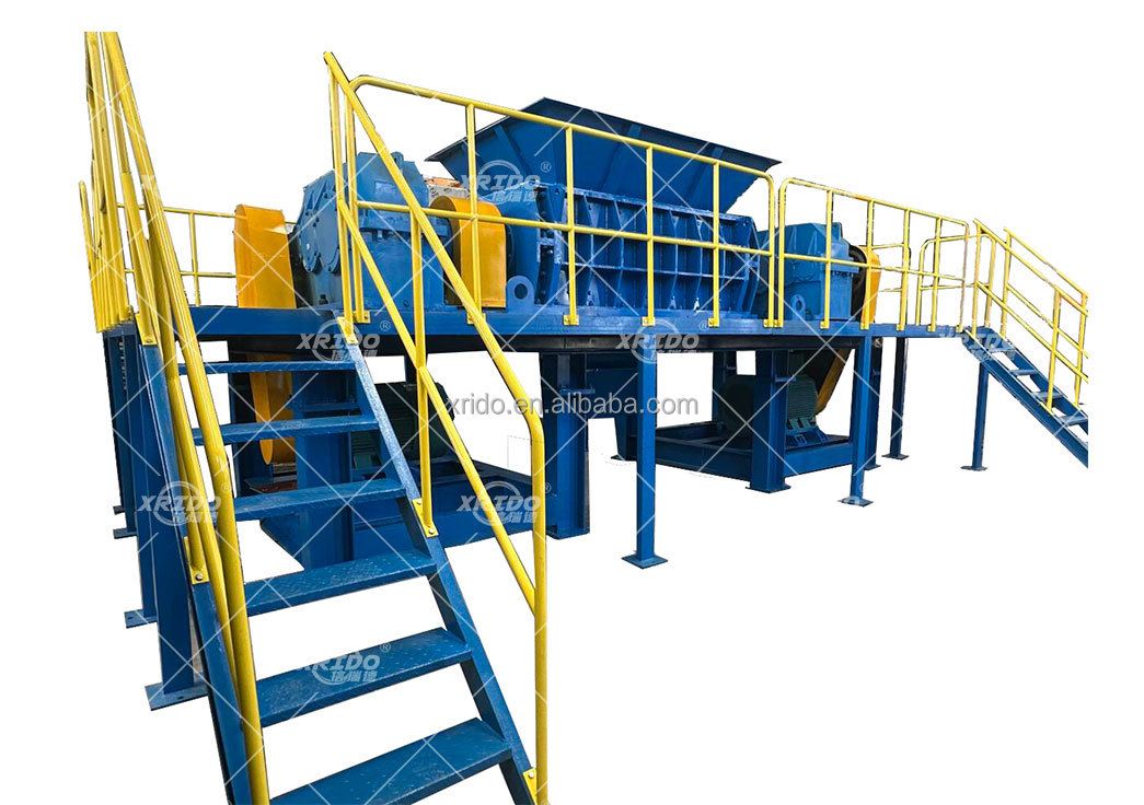 Intelligent Auto Waste Textile Shredding Machine Fabric Shredder Machine Industrial Double Shaft Shredder
