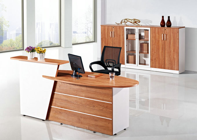 Fantastic Appearance Office Counter Desk Golden Teak Color 2200W*800D*750H MM Size