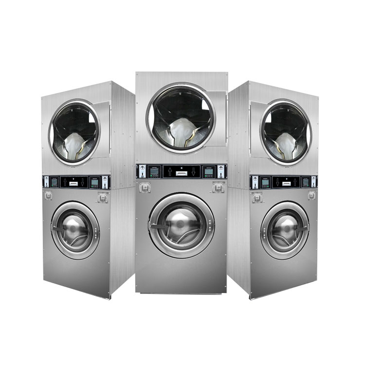 Coin Operated Washer Dryer Machine with Dry Washing Function 820x910x2000mm Size