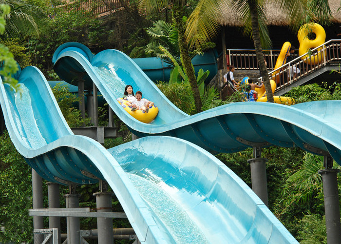 Custom Speed Slide Outdoor Commercial Water Park Equipments Fiberglass Slides For Adult