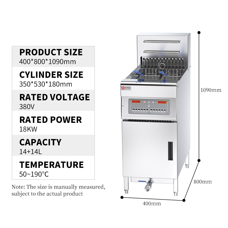 Fast Food Restaurant Large Capacity 18L Electric Deep Fryer Commercial Vertical Fryer
