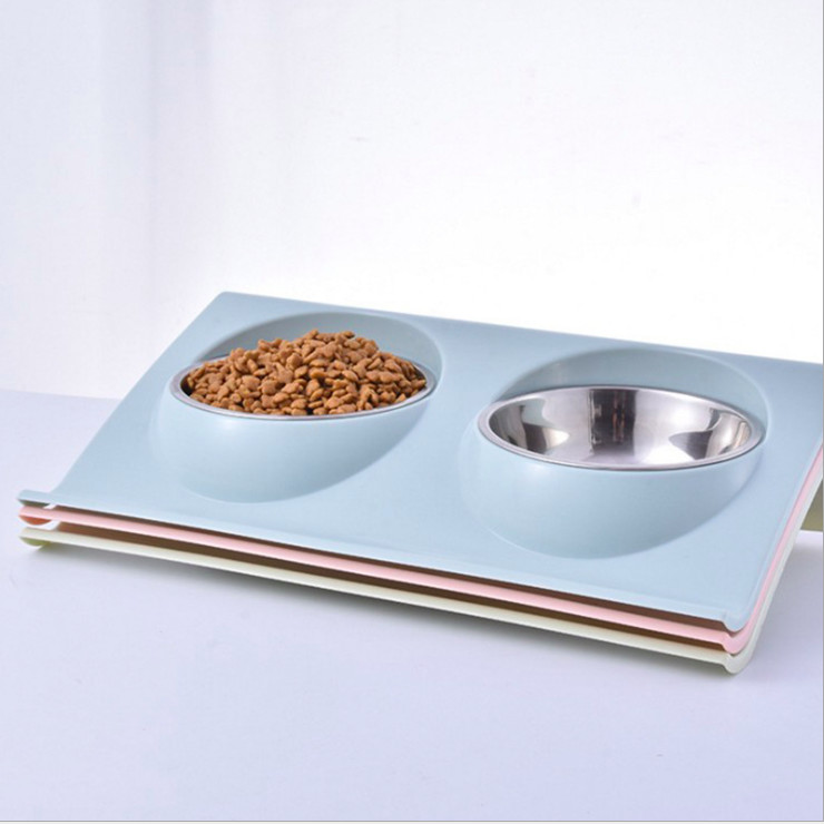 Fashionalbe Pet Food Feeder / Combination Double Bowl Thick Non - Tasteless