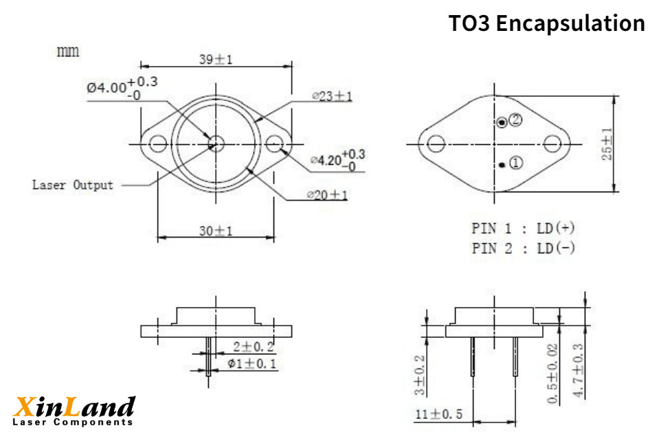 Multi Mode 1210nm-1330nm 1.5W IR Laser Diode FAC Optional For IR Laser Module