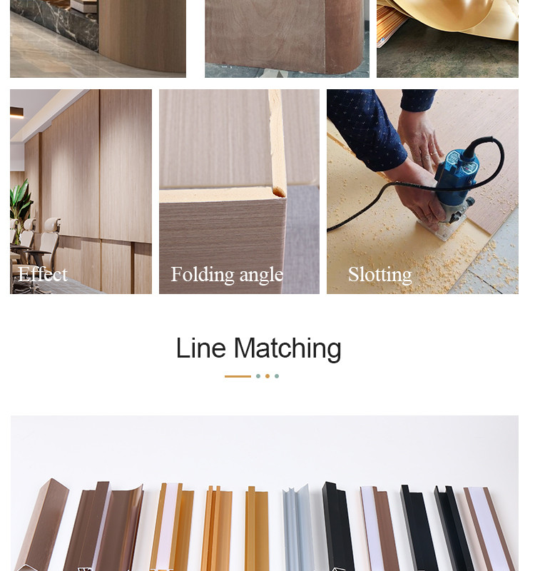 Wood Grain Wall Panels Bamboo Charcoal Wood Veneer 5mm 8mm