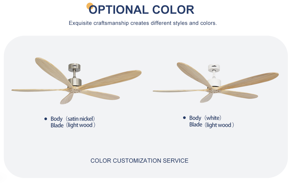 5 Solid Wood Silent DC Motor Remote Control Ceiling Fans for Private Mold Cooling Air