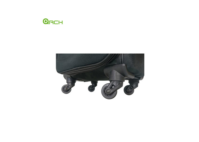 Expandable Polyester Checked Luggage with Spinner Wheels and Two Big Pockets