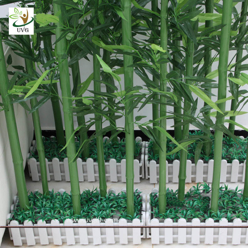UVG wholesale decorative artificial lucky bamboo in silk and plastic leaves for indoor decoration PLT19