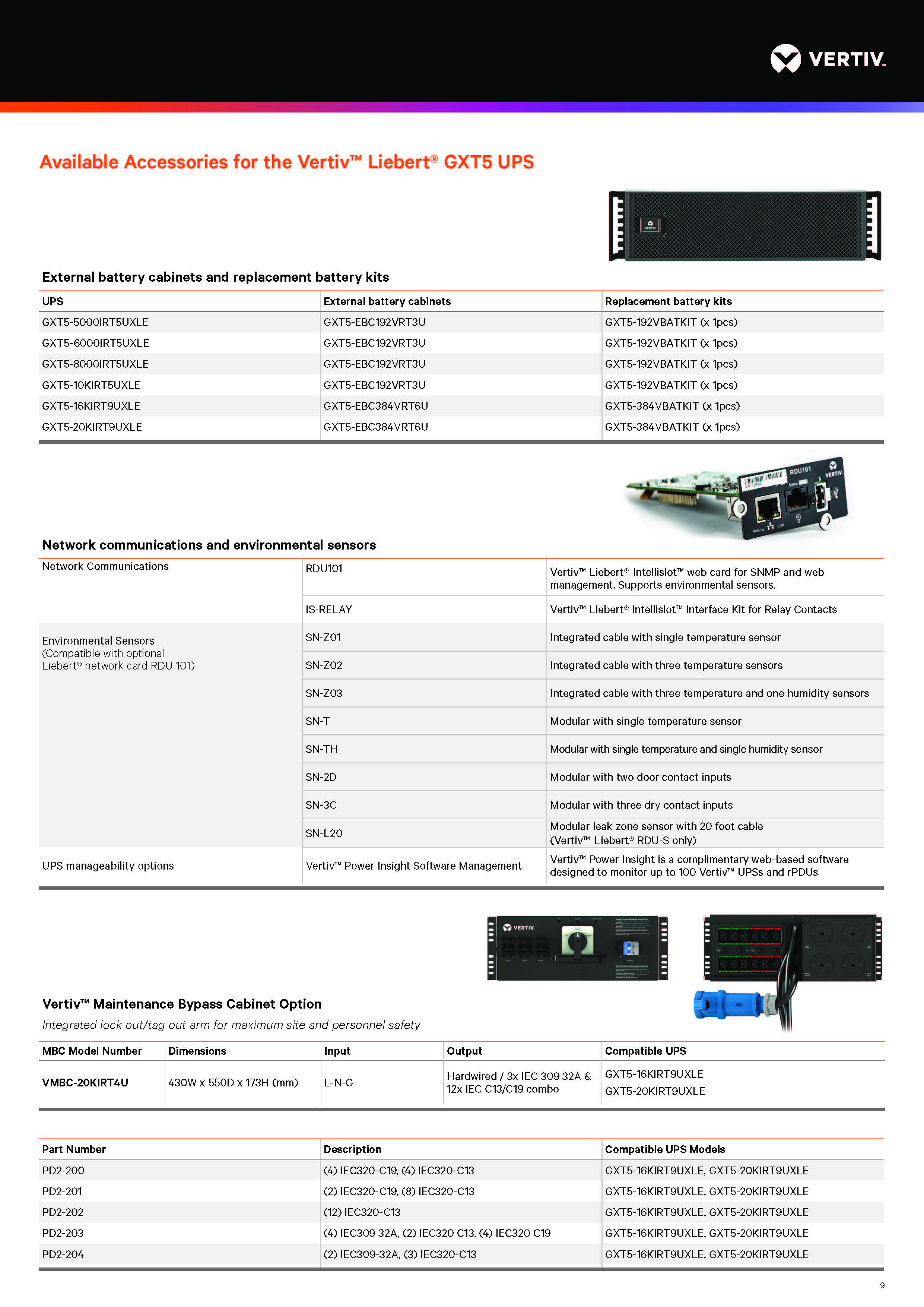 COMPUTER Vertiv GXT5 UPS 1.5kva 3kva 230V Pure Sine Wave Rack Mounted Tower Online UPS