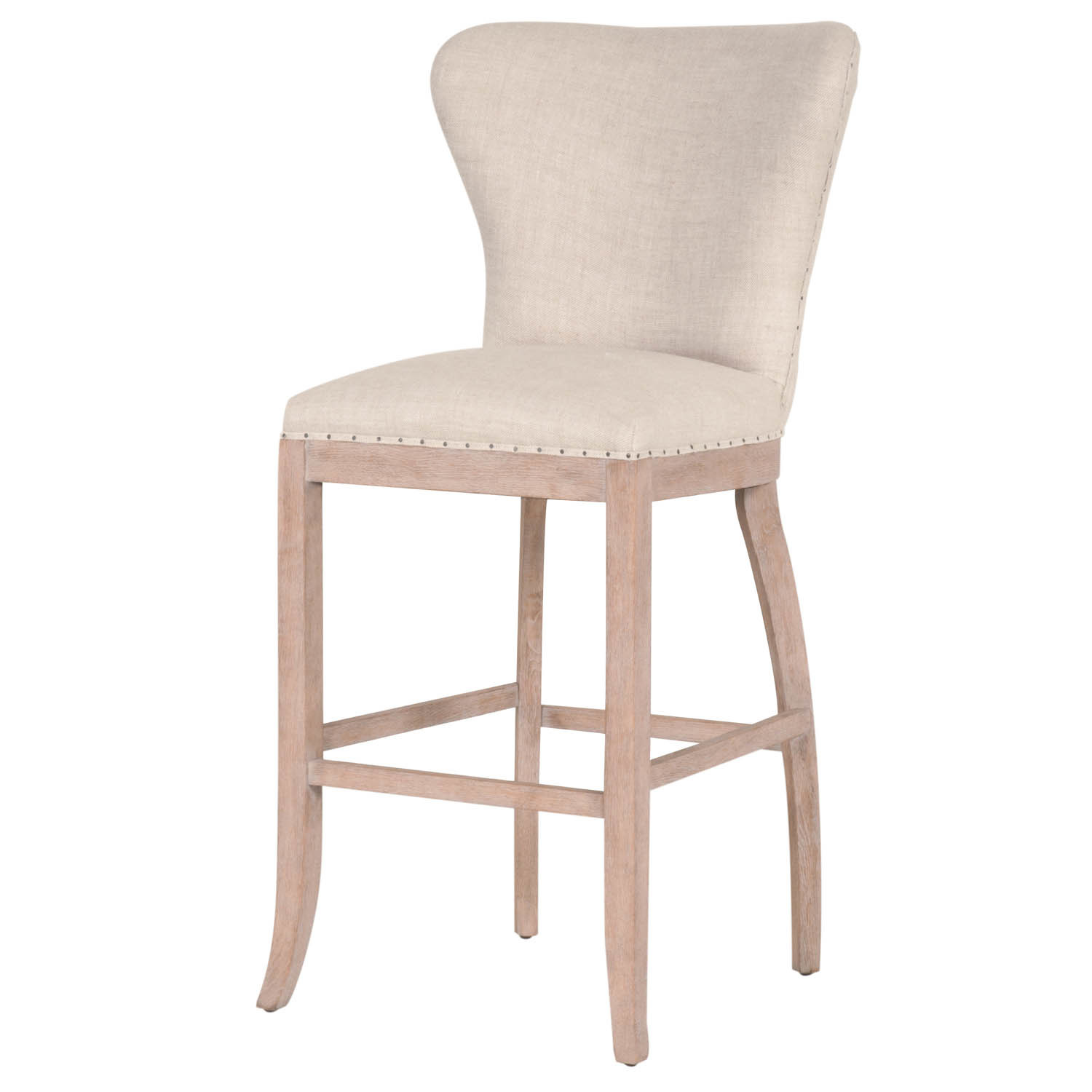 Hot sale of home goods bar stools and high chairs bar, birch wood with linen fabric